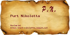 Purt Nikoletta névjegykártya